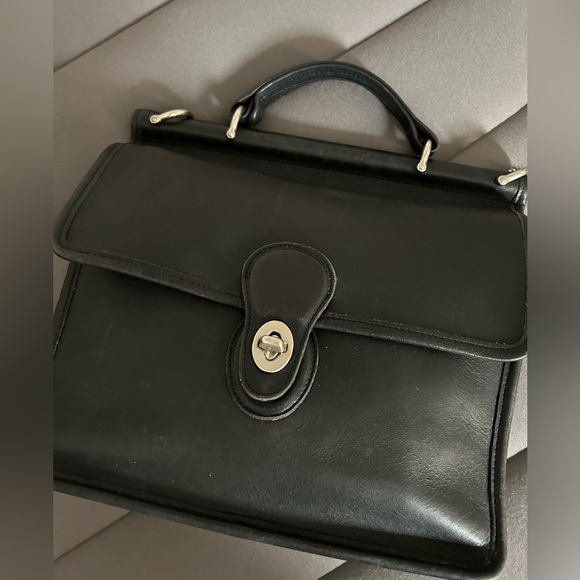 RARE Vintage COACH Willis Crossbody Bag Black/Nickel - Picture 2 of 12